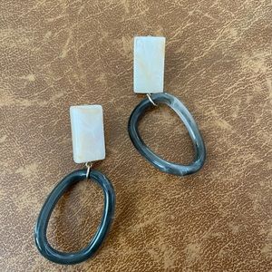 Mango drop hoop earrings